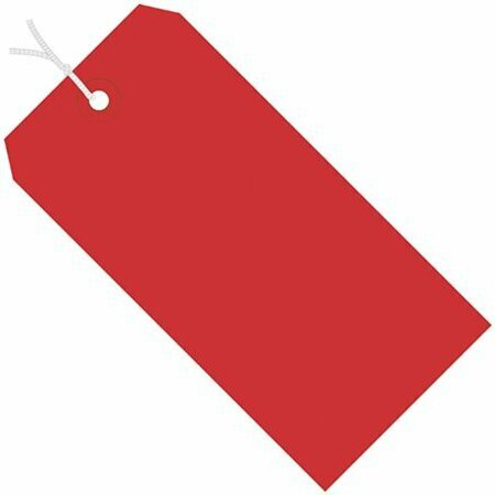 BSC PREFERRED 8 x 4'' Red 13 Pt. Shipping Tags - Pre-Strung, 500PK G11092E
